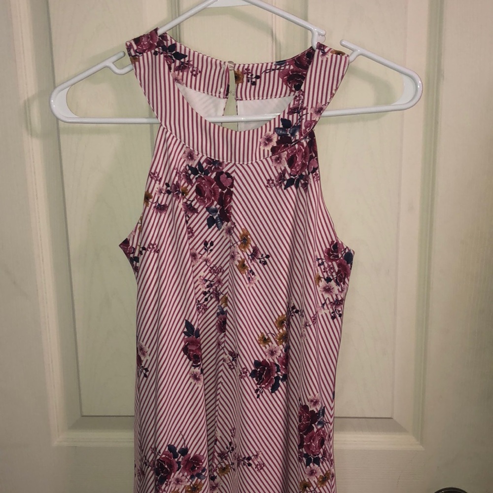 Floral and striped dress!